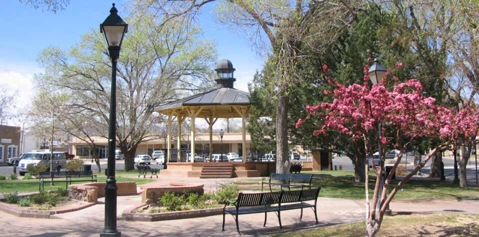 Historic Socorro Plaza, downtown Socorro NM