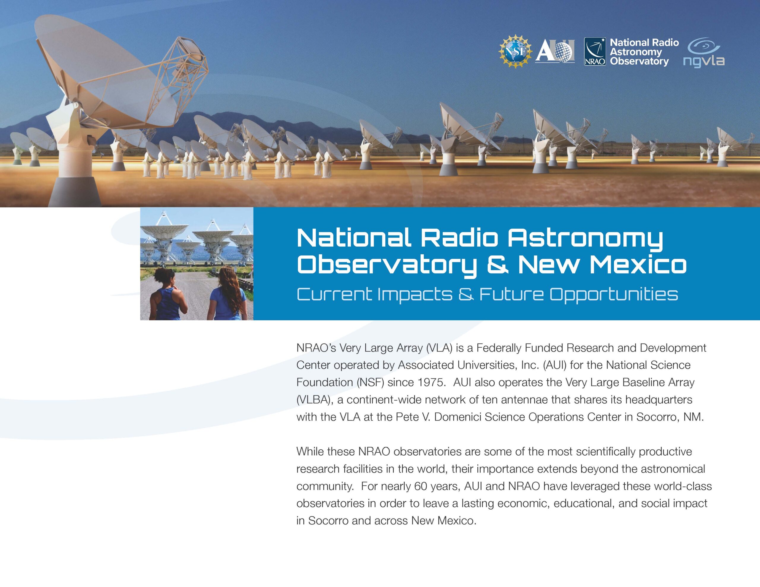National Radio Astronomy Observatory & New Mexico Current Impacts & Future Opportunities Flyer