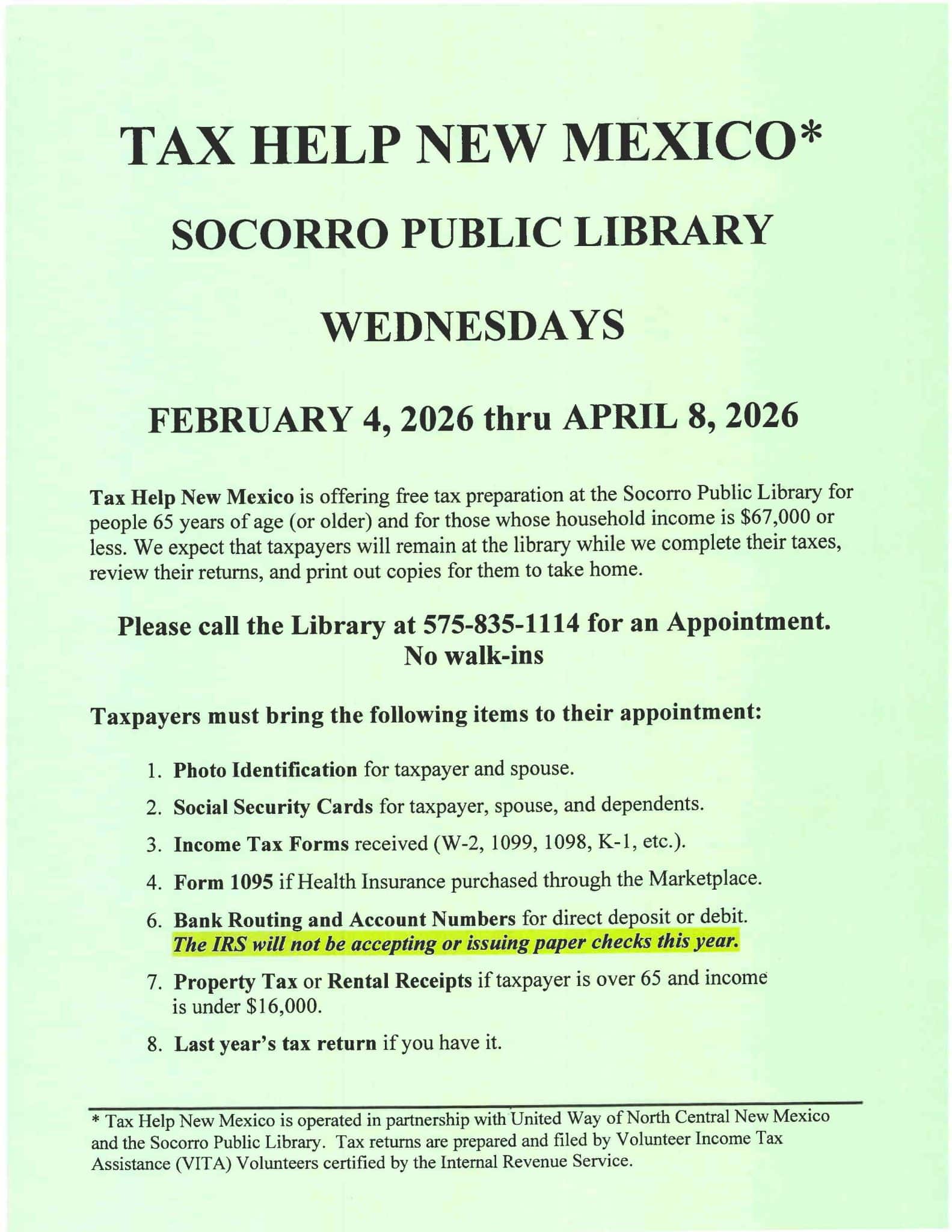 Help Nm Tax Help New Mexico - City of Socorro New Mexico